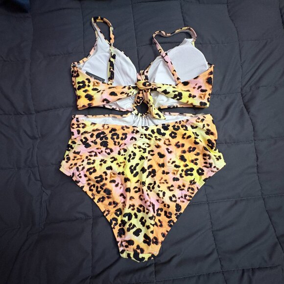 Bar III Summer Heat Animal-Print O-Ring Monokini Swimsuit - Size: XL - NWT - Picture 4 of 14